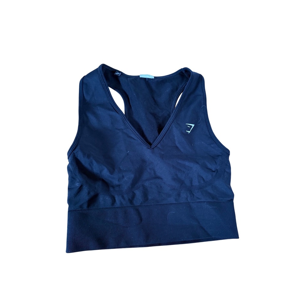 Gymshark black sports bra cropped tank athletic wear comfort support